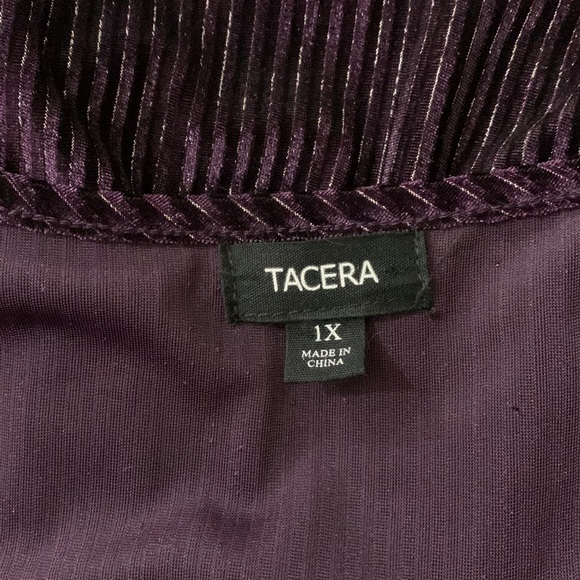 Tacera Purple V Neck Elastic Waistline Dress Size 1X - Picture 8 of 8
